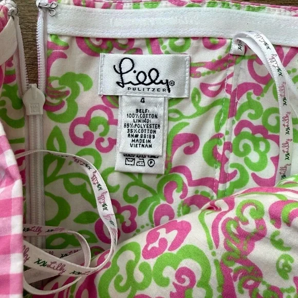 Lilly Pulitzer Sienna Strapless A-line Dress Size 4 Pink Floral Corset Party - Picture 2 of 7